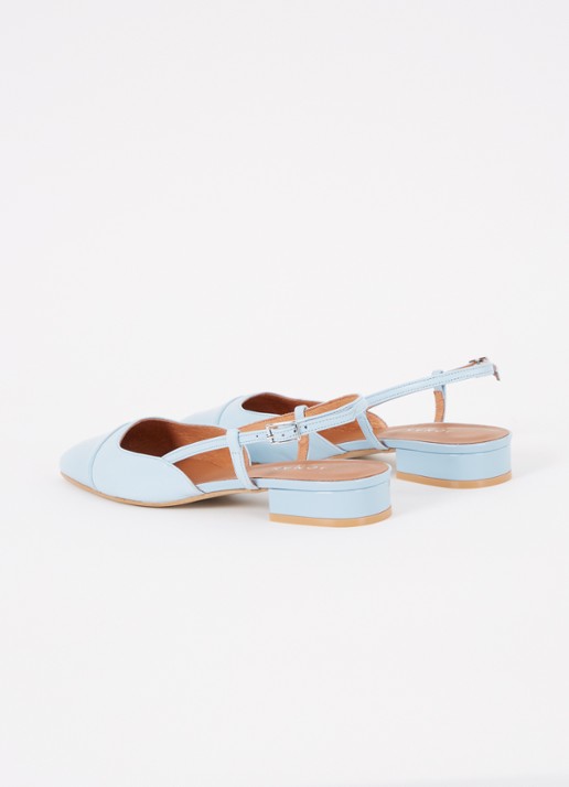 Jonak Dhapou slingback van leer - achterkant lichtblauw