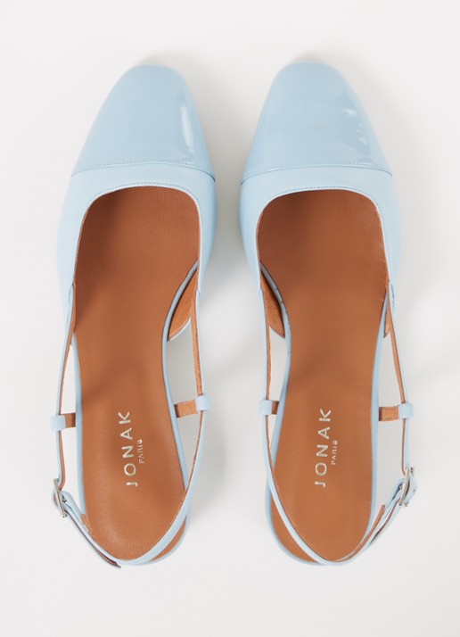 Jonak Dhapou slingback van leer - detail 3 lichtblauw