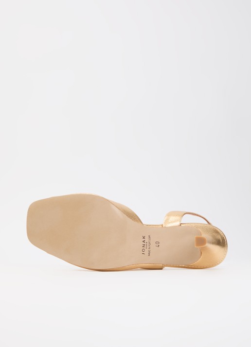 Jonak Dira slingback van geitenleer met metallic finish - detail 4 goud