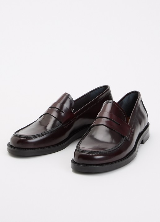 Jonak Dolivia loafer van kalfsleer - detail bordeauxrood