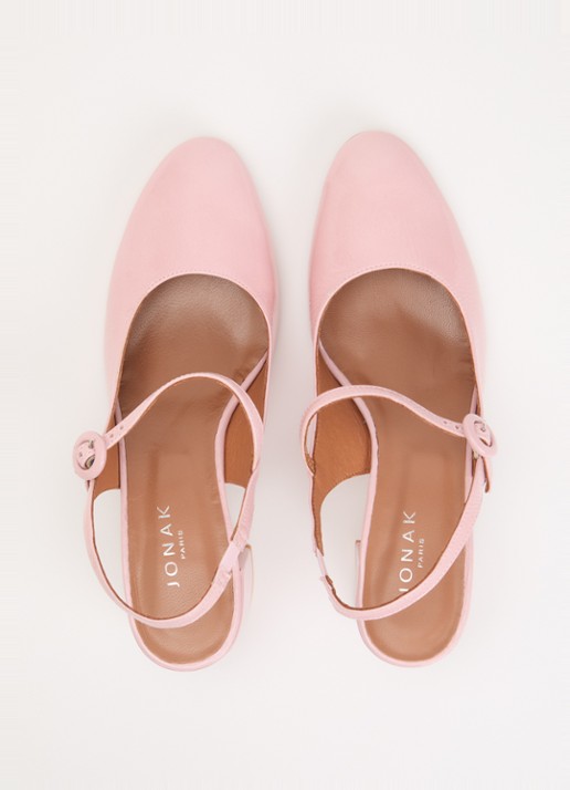 Jonak Dollar Mary Janes sandalette van leer  - detail 2 roze