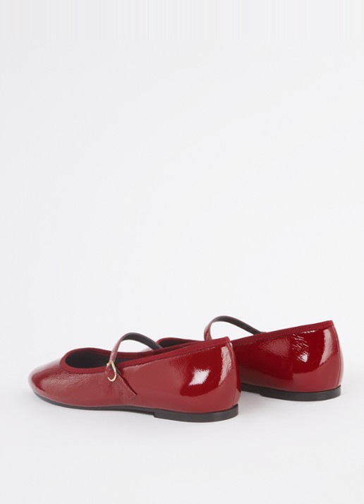 Jonak Douceur ballerina van leer met lakfinish  - achterkant 4 donkerrood