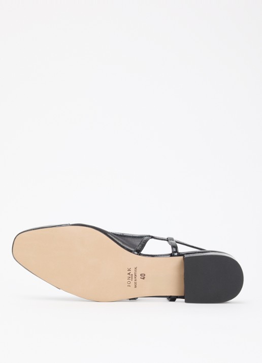 Jonak Dragus slingback van kalfsleer met mesh details en lakfinish - detail 4 zwart