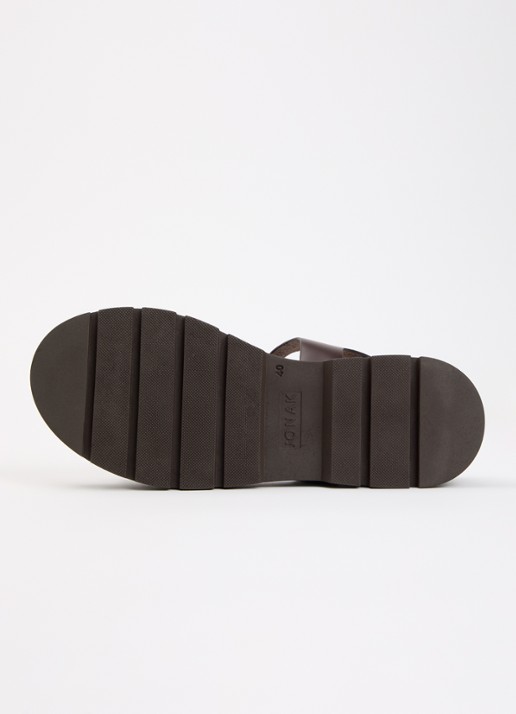 Jonak Liverpool sandaal van leer - detail 4 chocoladebruin