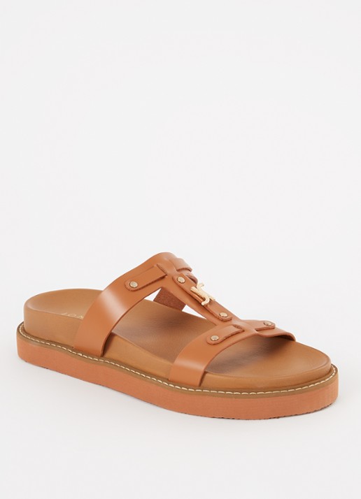 Jonak Luana slipper van kalfsleer - voorkant 5 cognac