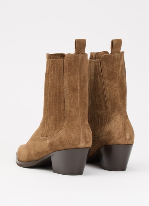 Jonak Lysandre chelsea boot van suède - achterkant 4 cognac
