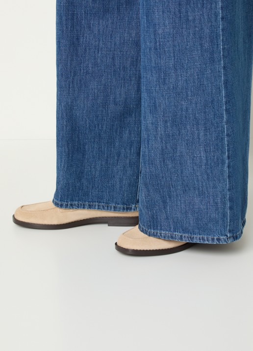 Jonak Nancy loafer van suède  - voorkant 6 beige