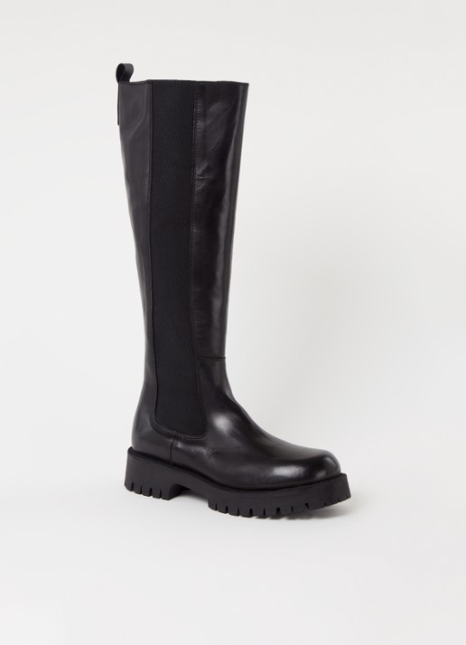 Jonak Rebel chelsea boot van leer - voorkant zwart