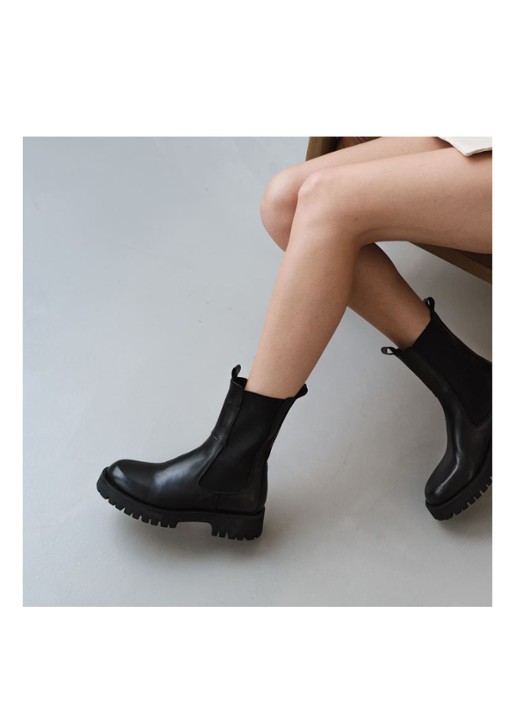 Jonak Ridle chelsea boot van leer  - detail 7 zwart