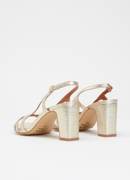 Jonak Vaiana sandalette met metallic finish - achterkant 3 goud
