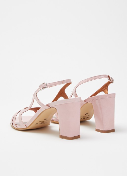 Jonak Vaiana sandalette van kalfsleer - achterkant roze