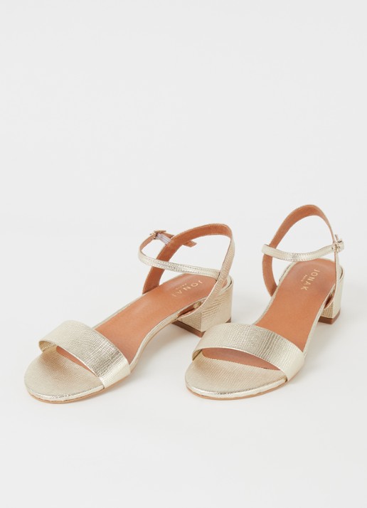 Jonak Via Bis sandalette van leer met metallic finish - detail 2 goud