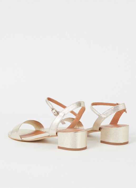 Jonak Via Bis sandalette van leer met metallic finish - detail 3 goud