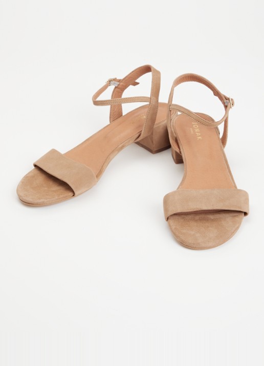 Jonak Via Bis sandalette van suède - detail camel