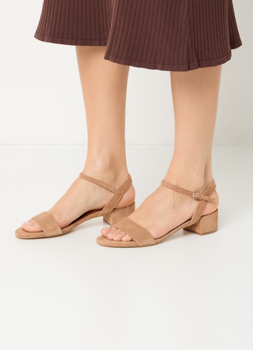 Jonak Via Bis sandalette van suède - voorkant 8 camel