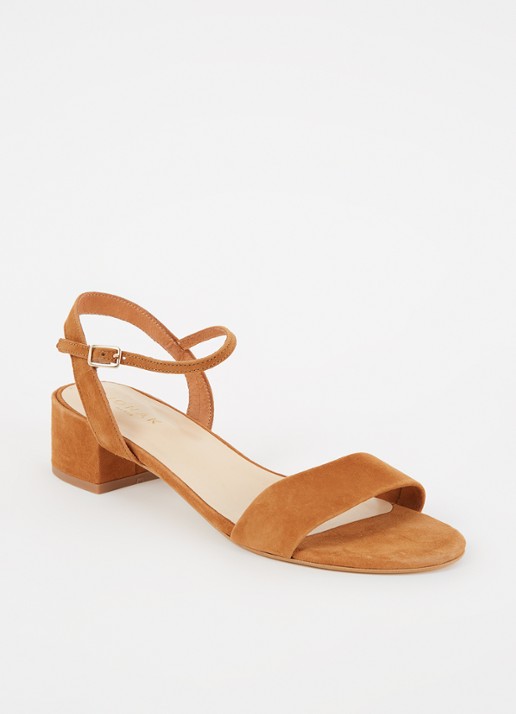 Jonak Via Bis sandalette van suède - voorkant cognac