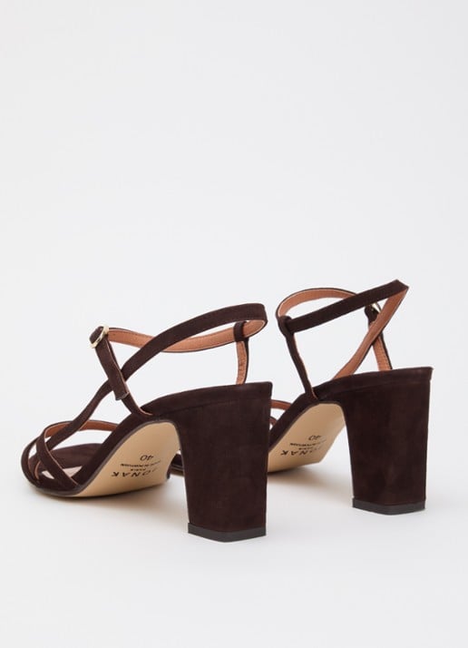 Jonak Vicomte sandalette van geitensuède - achterkant 3 chocoladebruin