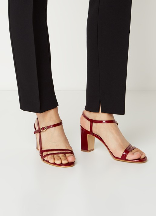 Jonak Vicomte sandalette van leer - voorkant 6 bordeauxrood