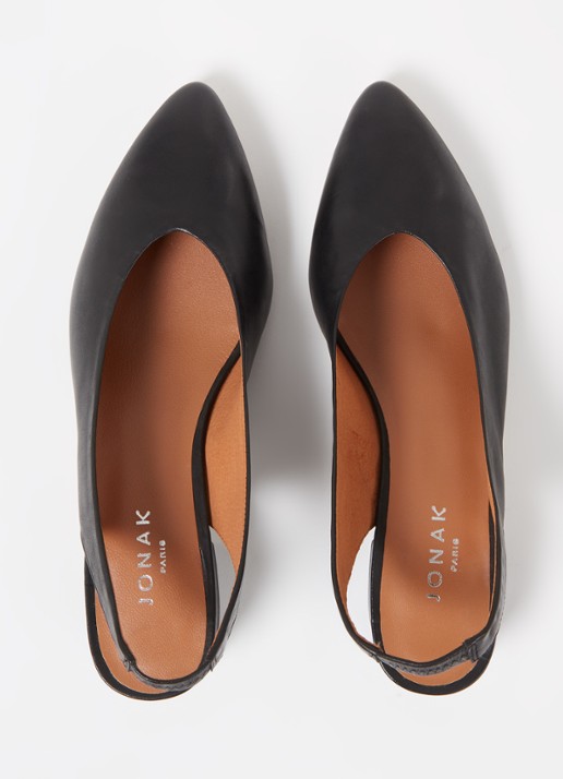 Jonak Vince slingback van kalfsleer - detail 2 zwart