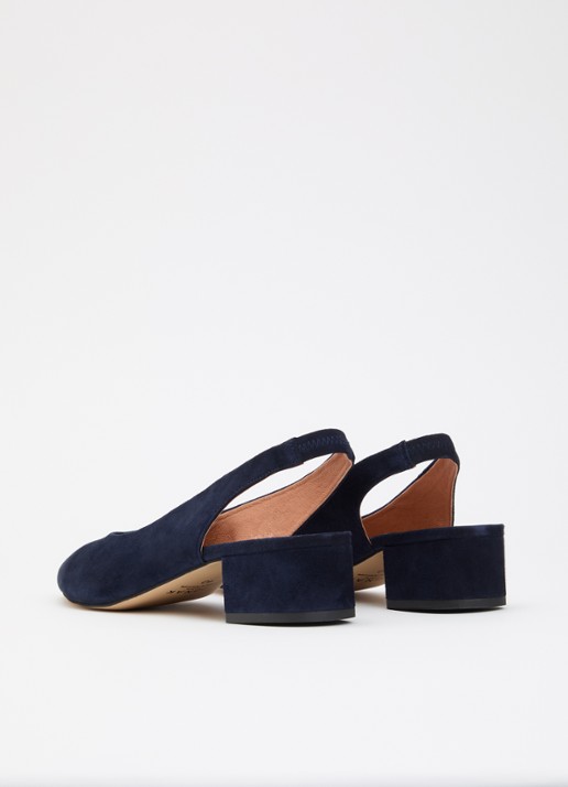 Jonak Vince Velours slingback van suède - achterkant donkerblauw