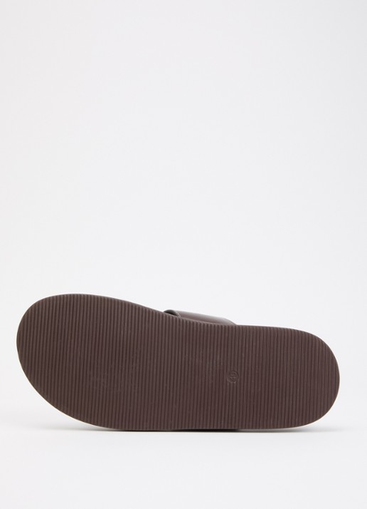 Jonak Westminster slipper van kalfsleer - detail 5 kastanjebruin