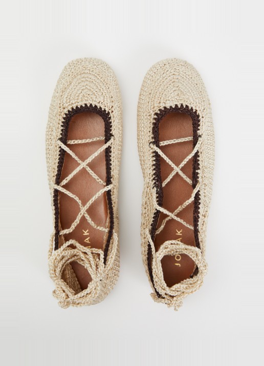Jonak Wetov ballerina met gebreid bovenwerk - detail 5 beige