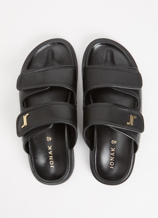 Jonak Win slipper van schapenleer - detail 2 zwart