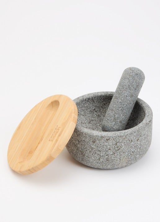 Joseph Joseph Dash vijzel met stamper 15,5 cm - voorkant 2 grijsmele