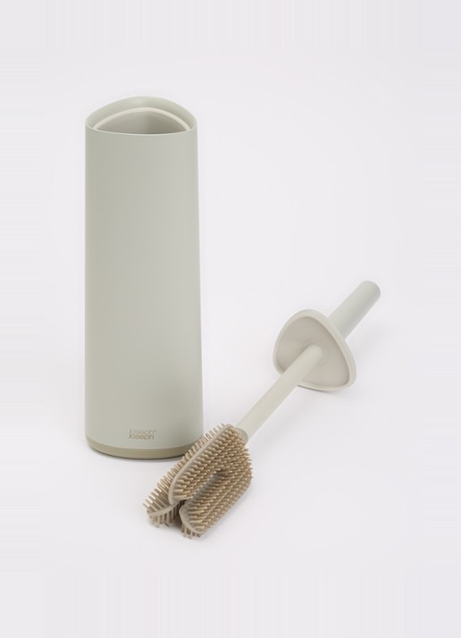 Joseph Joseph Flex 360 toiletborstel met houder - voorkant 2 beige