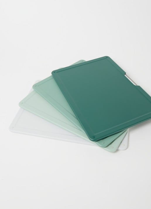 Joseph Joseph Folio Large snijplank 24 x 34 cm set van 4 - voorkant 2 zeegroen