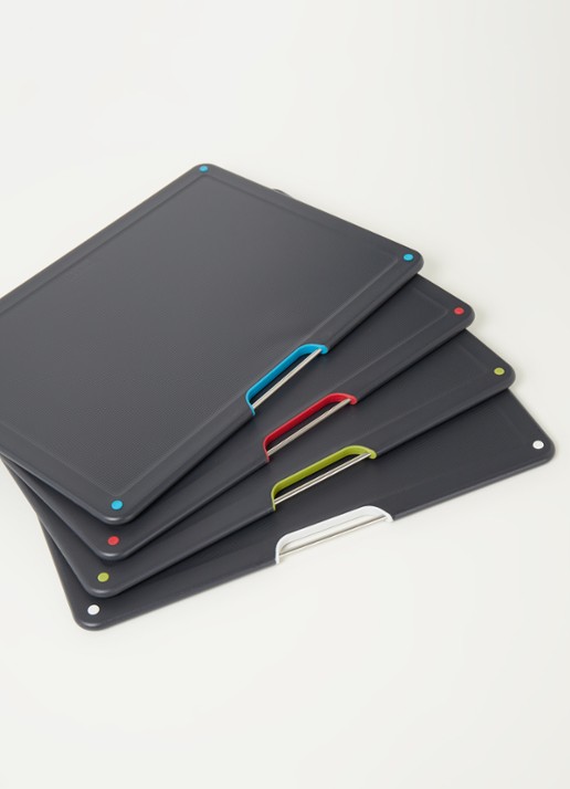 Joseph Joseph Folio Steel snijplank 34 x 24 cm set van 4 - detail 3 zilver