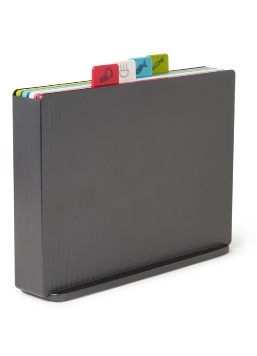 Joseph Joseph Index L snijplank 24 x 34 cm set van 4 - voorkant 2 donkergrijs