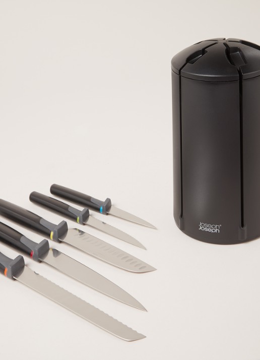 Joseph Joseph Roterend Elevate messenblok met messenset 5-delig - detail 3 zwart