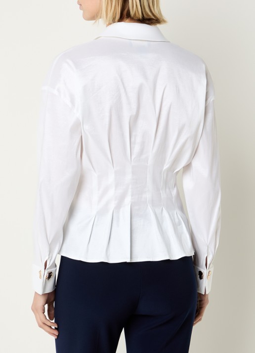 Joseph Ribkoff Blouse met plooidetail - achterkant 3 wit