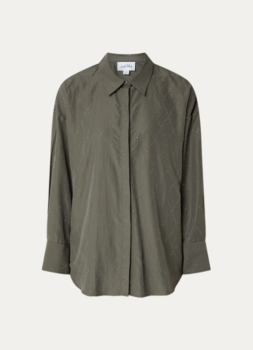 Joseph Ribkoff Blouse met strass - voorkant 2 bronsgroen