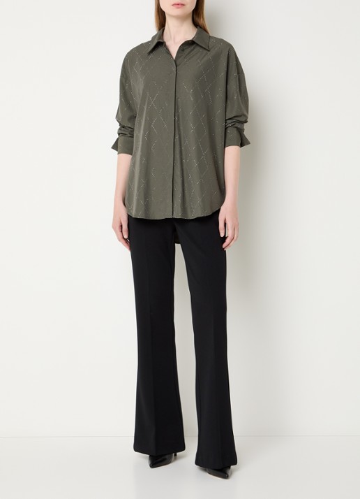 Joseph Ribkoff Blouse met strass - voorkant 3 bronsgroen