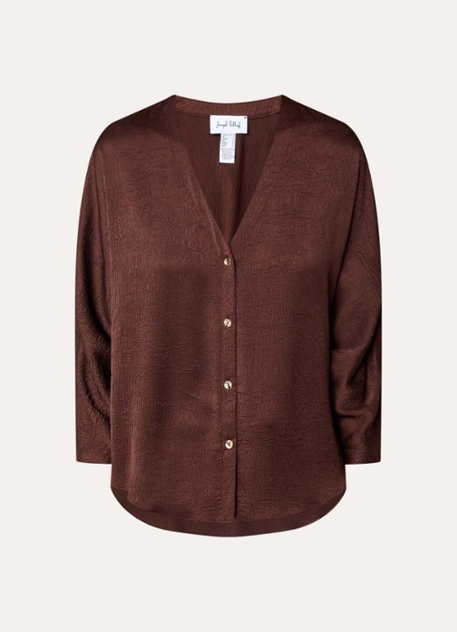 Joseph Ribkoff Blouse met structuur - voorkant kastanjebruin