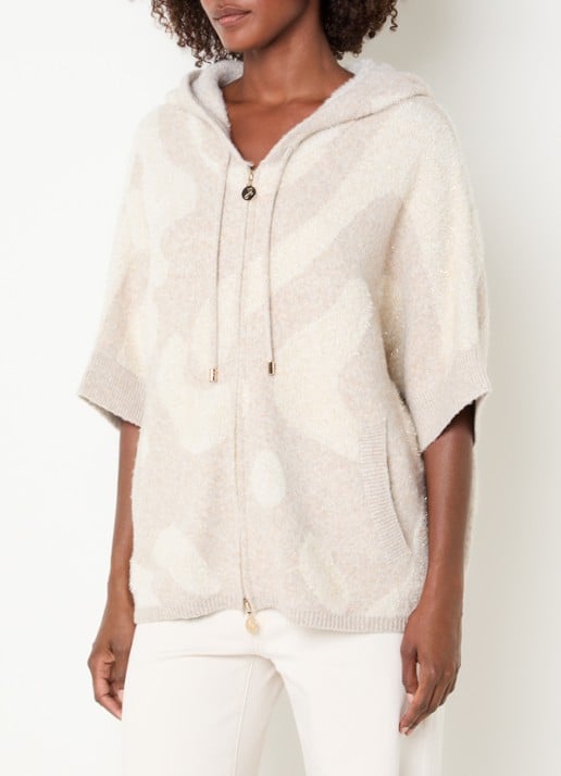 Joseph Ribkoff Fijngebreid oversized vest in wolblend met lurex