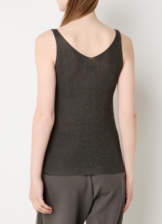 Joseph Ribkoff Grofgebreide tanktop met strass - achterkant groen