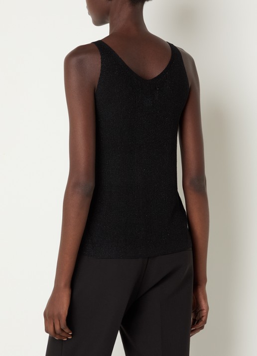 Joseph Ribkoff Grofgebreide tanktop met strass - achterkant 2 zwart