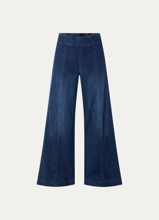 Joseph Ribkoff High waist flared fit jeans met donkere wassing - voorkant 2 indigo