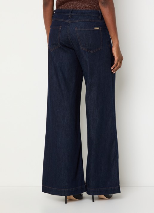 Joseph Ribkoff High waist flared jeans met donkere wassing - achterkant 4 indigo