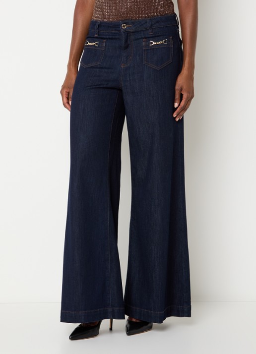 Joseph Ribkoff High waist flared jeans met donkere wassing