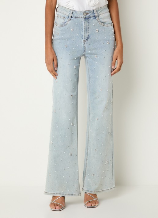 Joseph Ribkoff High waist flared jeans met gekleurde wassing en strass