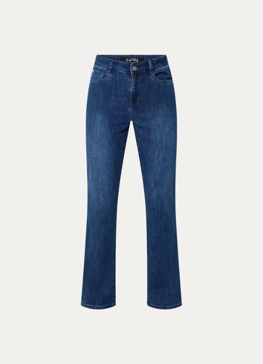 Joseph Ribkoff High waist flared jeans met medium wassing - voorkant indigo