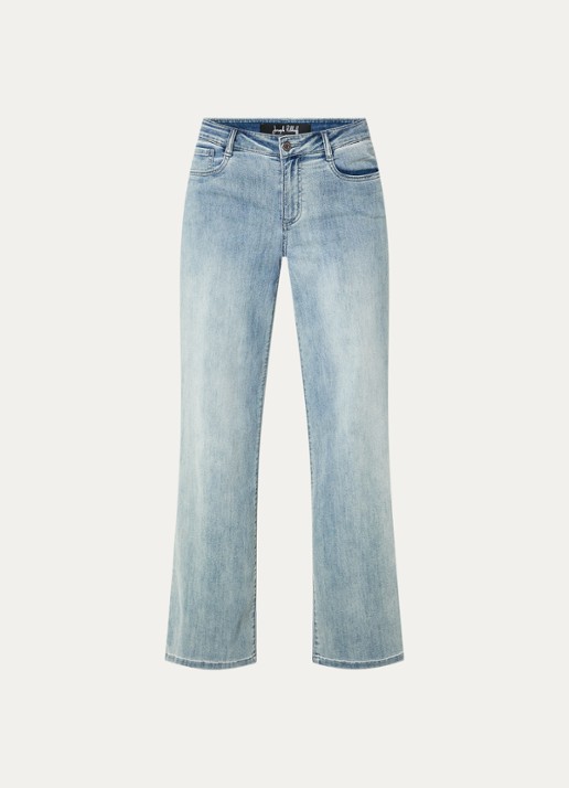 Joseph Ribkoff High waist loose fit jeans met lichte wassing - voorkant indigo