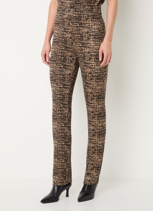Joseph Ribkoff High waist slim fit legging met print - detail camel