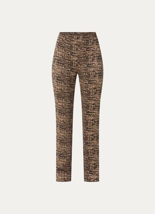 Joseph Ribkoff High waist slim fit legging met print - voorkant 3 camel