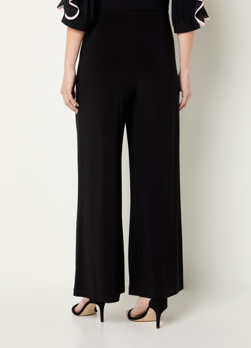 Joseph Ribkoff High waist wide fit broek met siernaad - achterkant 4 zwart