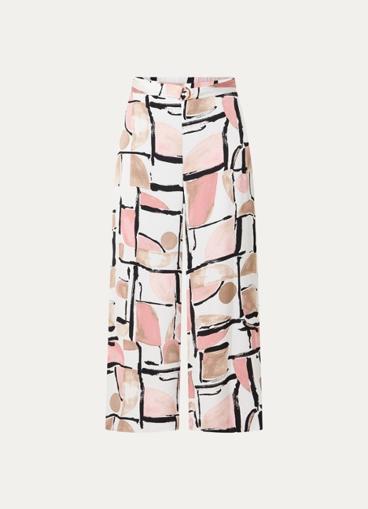 Joseph Ribkoff High waist wide fit palazzo broek met print en ceintuur